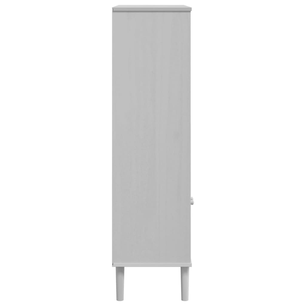 Estante SENJA aspeto de vime 90x35x130 cm pinho maciço branco - Image 6
