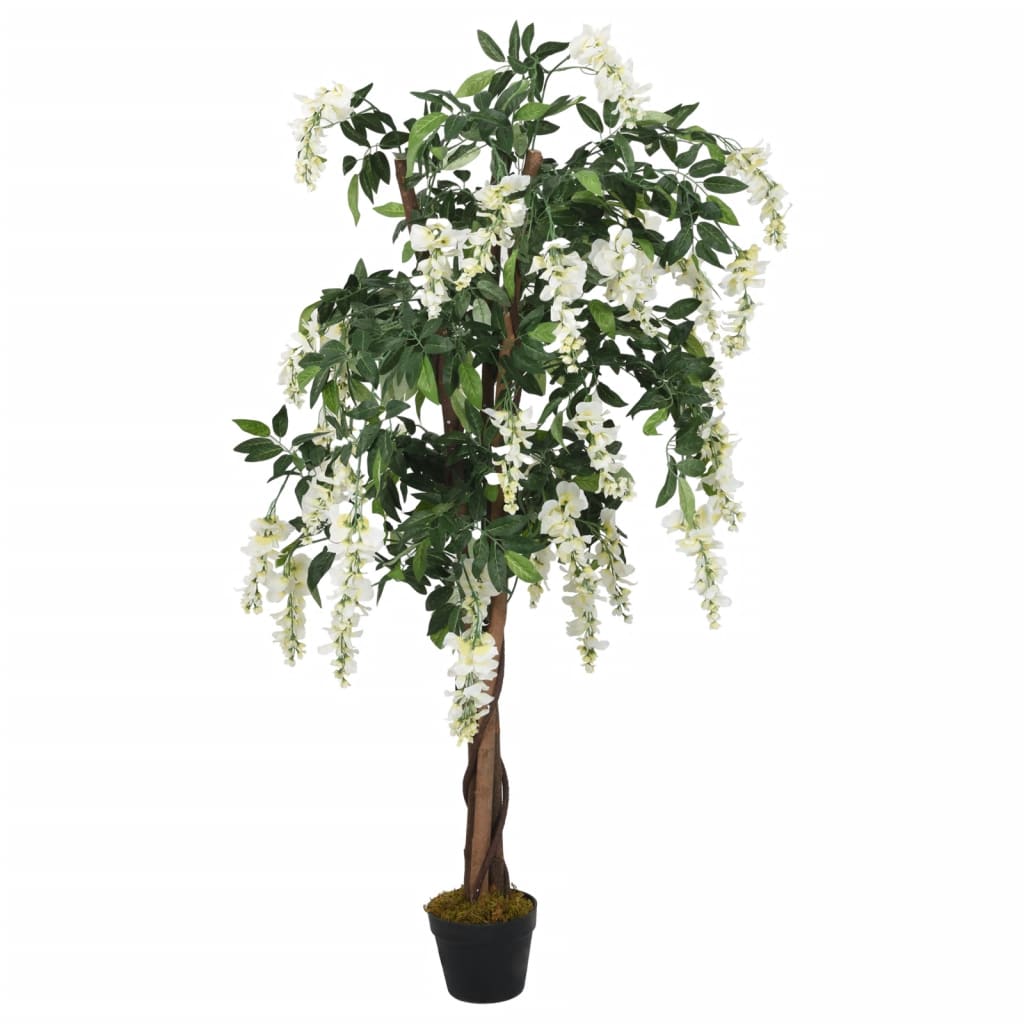 Glicínia artificial 1260 folhas 180 cm verde e branco - Image 2