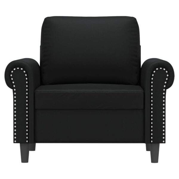 Poltrona couro artificial 60 cm preto - Image 2