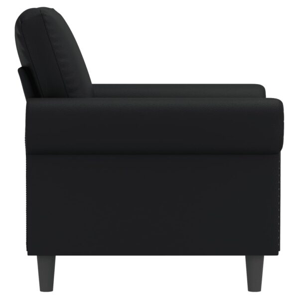 Poltrona couro artificial 60 cm preto - Image 3