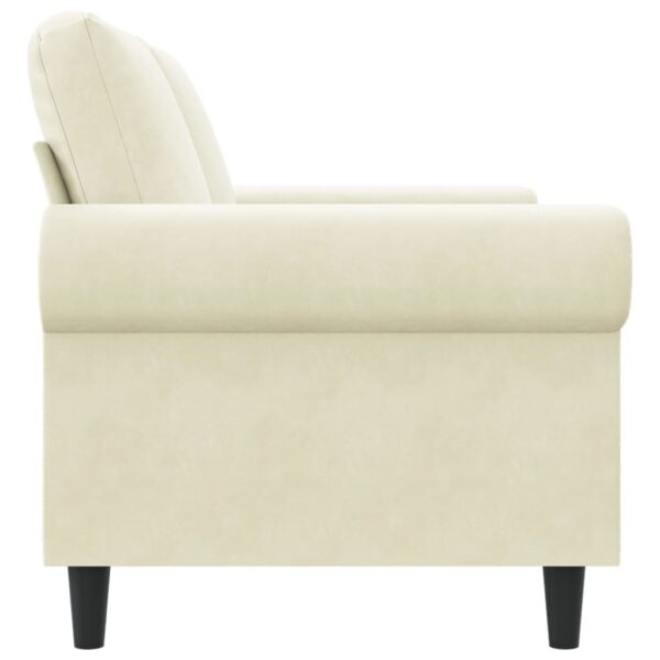 Sofá de 2 lugares veludo 120 cm cor creme - Image 4