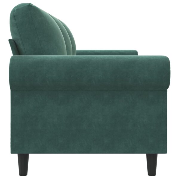 Sofá de 3 lugares 180 cm veludo verde-escuro - Image 4