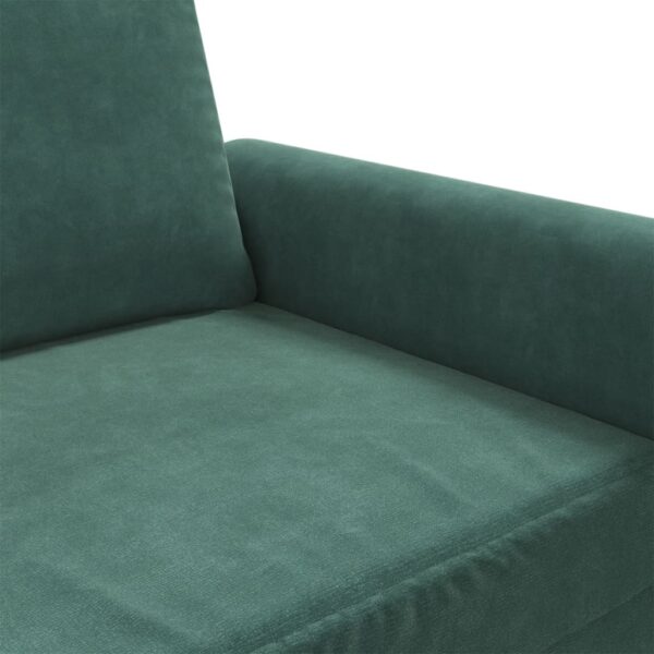 Sofá de 3 lugares 180 cm veludo verde-escuro - Image 6
