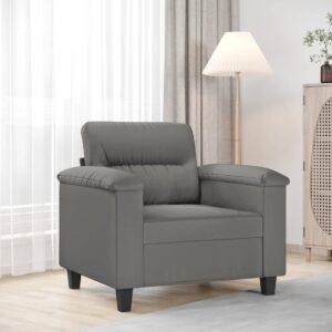 Poltrona 60 cm tecido de microfibra cinzento-escuro