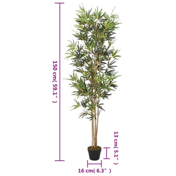 Árvore de bambu artificial 828 folhas 150 cm verde - Image 4