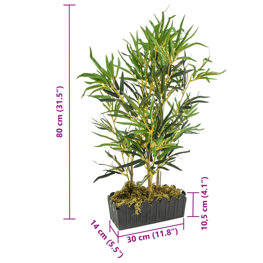 Árvore de bambu artificial 368 folhas 80 cm verde - Image 5