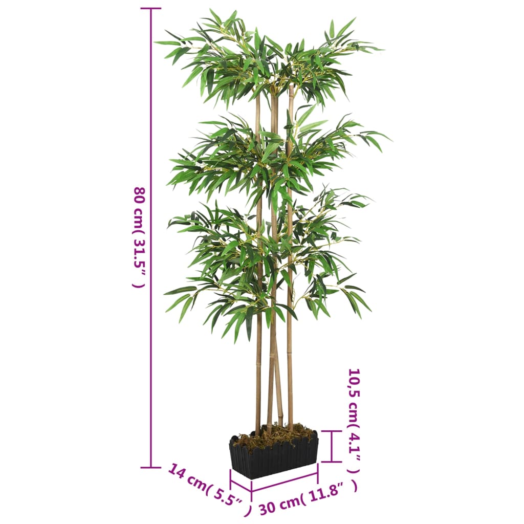 Árvore de bambu artificial 380 folhas 80 cm verde - Image 5