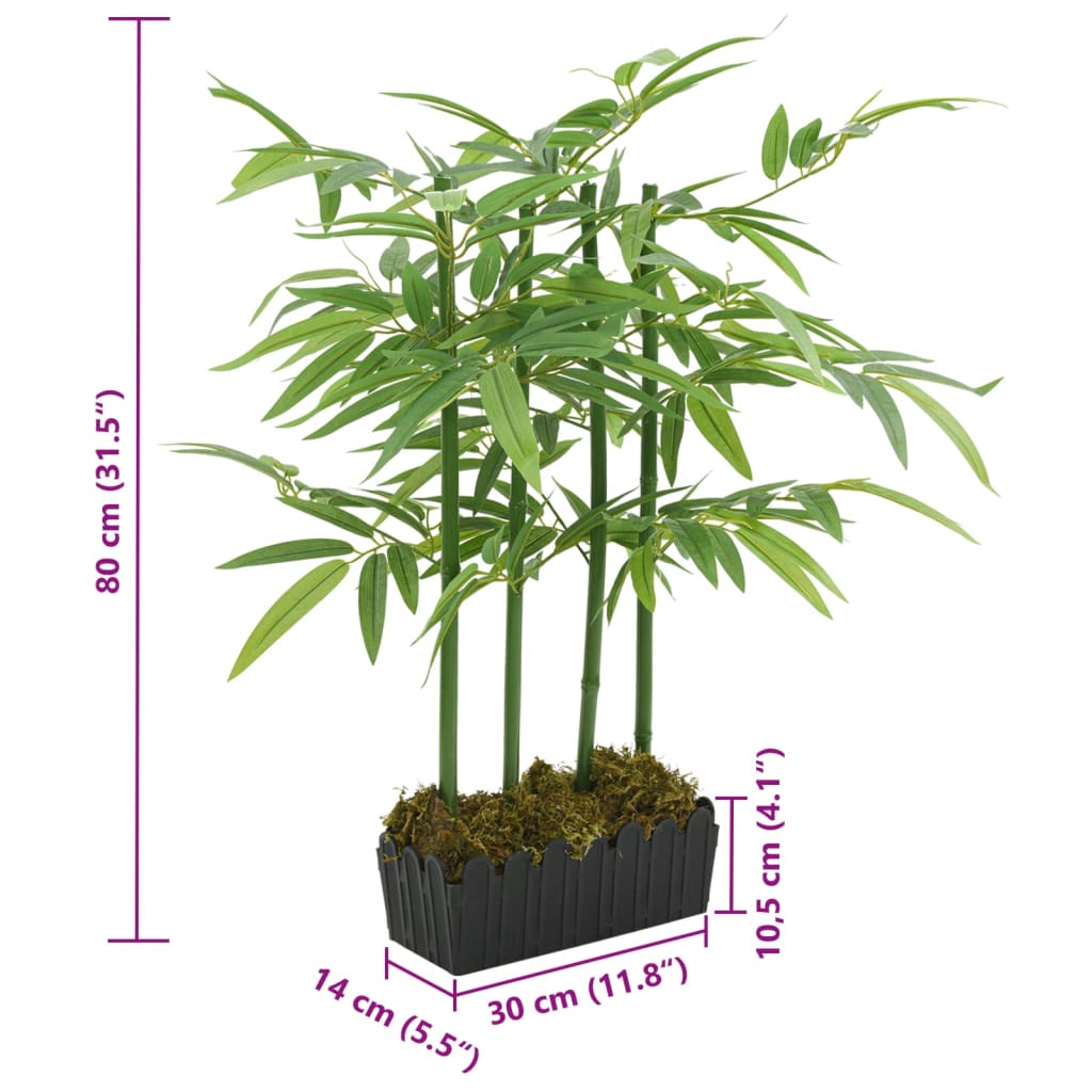 Árvore de bambu artificial 240 folhas 80 cm verde - Image 5