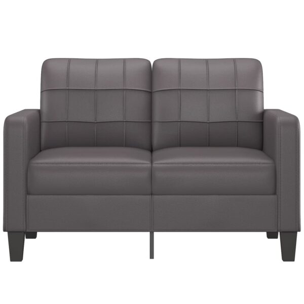 Sofá de 2 lugares 120 cm couro artificial cinza - Image 2