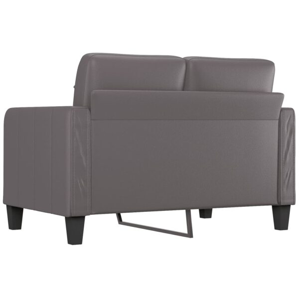 Sofá de 2 lugares 120 cm couro artificial cinza - Image 4