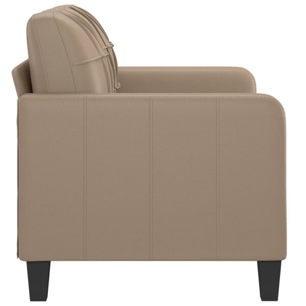 Sofá de 2 lugares 120 cm couro artificial cor cappuccino - Image 3