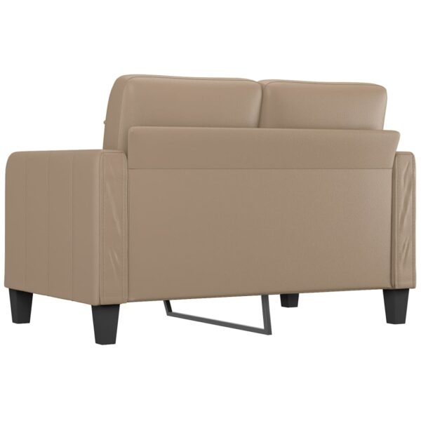 Sofá de 2 lugares 120 cm couro artificial cor cappuccino - Image 4