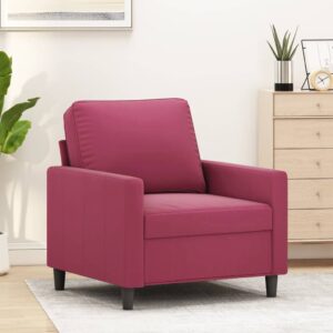 Poltrona 60 cm veludo vermelho-tinto