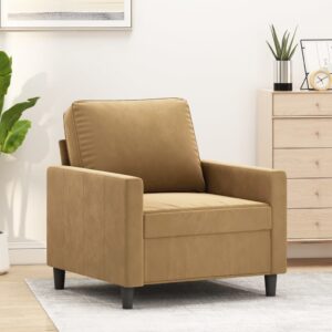 Poltrona 60 cm veludo castanho
