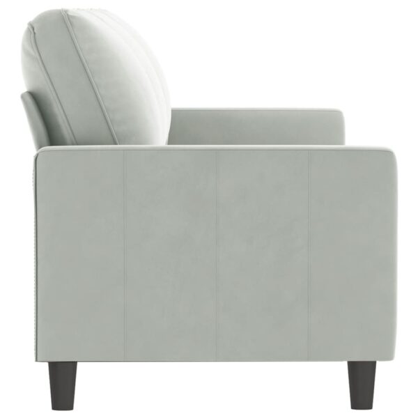 Sofá de 3 lugares 180 cm veludo cinzento-claro - Image 3