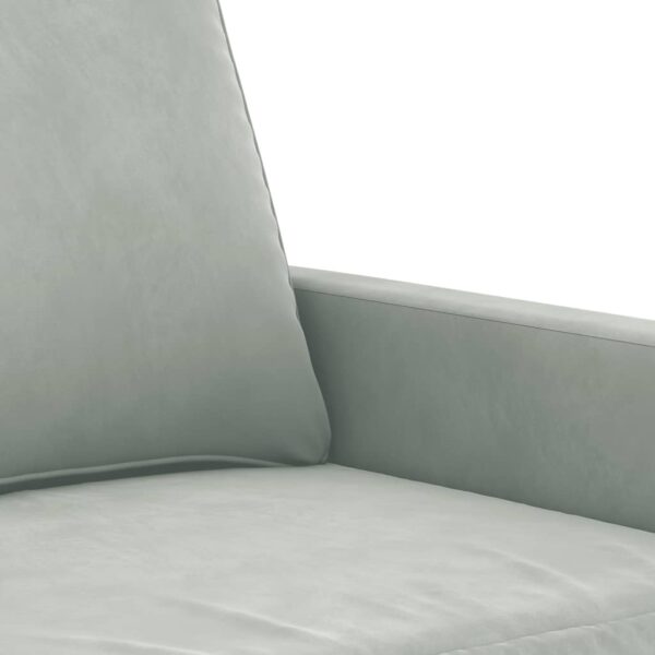 Sofá de 3 lugares 180 cm veludo cinzento-claro - Image 5