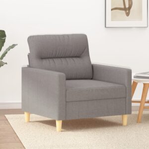 Poltrona tecido 60 cm cinzento-acastanhado