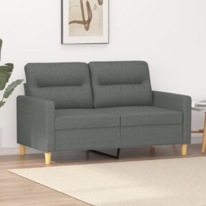 Sofá de 2 lugares em tecido 120 cm cinzento-escuro