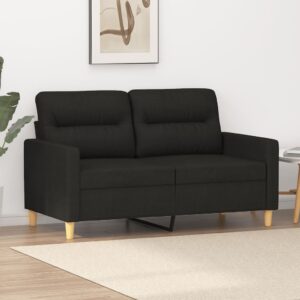 Sofá de 2 lugares tecido 120 cm preto