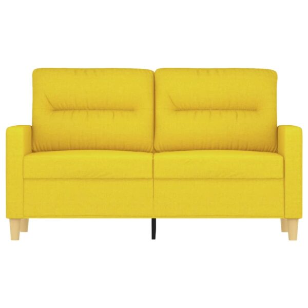 Sofá de 2 lugares 120 cm tecido amarelo-claro - Image 2