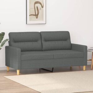 Sofá de 2 lugares em tecido 140 cm cinzento-escuro