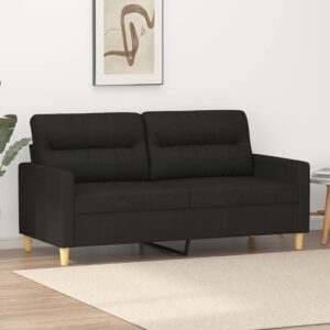 Sofá de 2 lugares tecido 140 cm preto