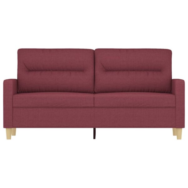 Sofá de 2 lugares tecido 140 cm vermelho tinto - Image 2