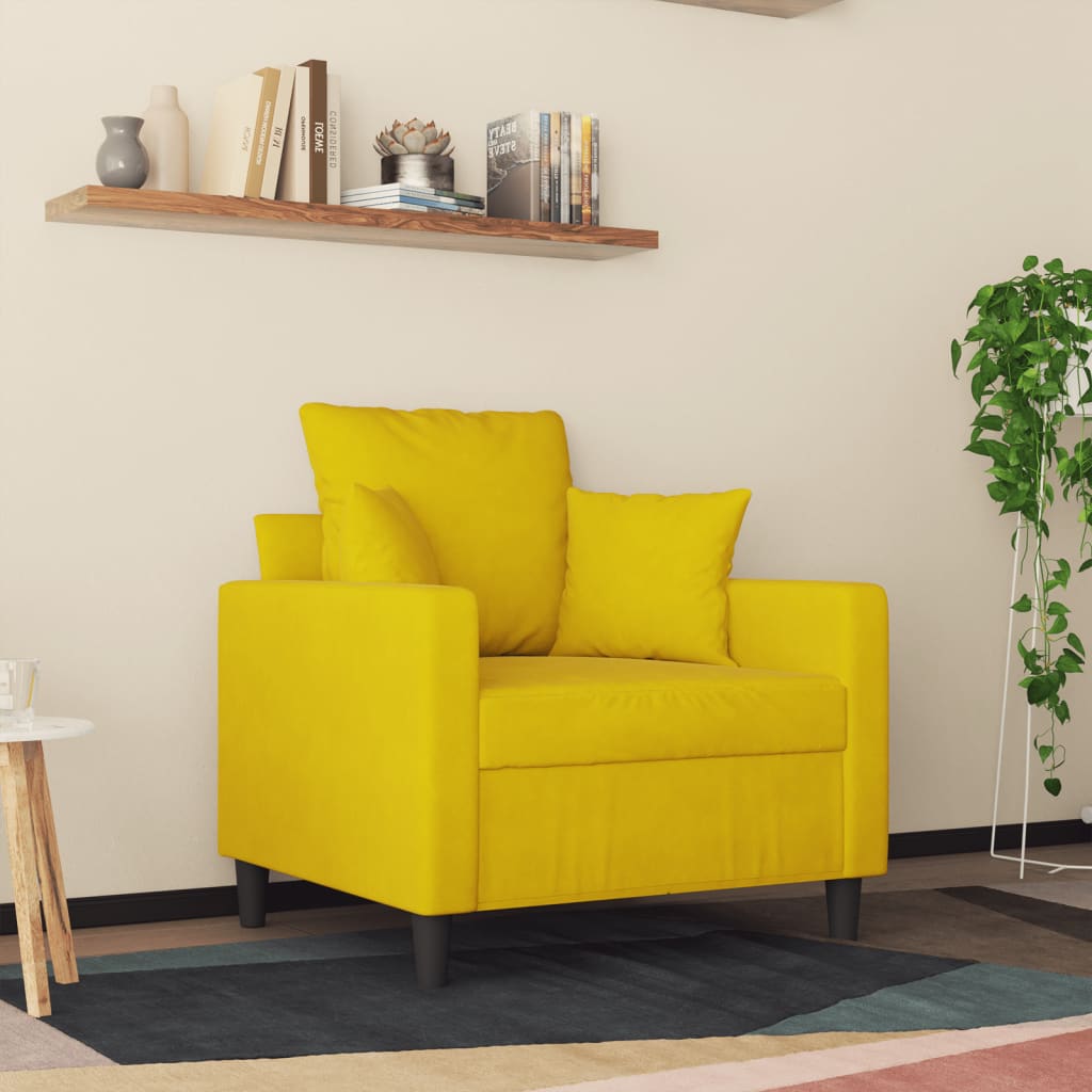 Poltrona 60 cm veludo amarelo - Image 2