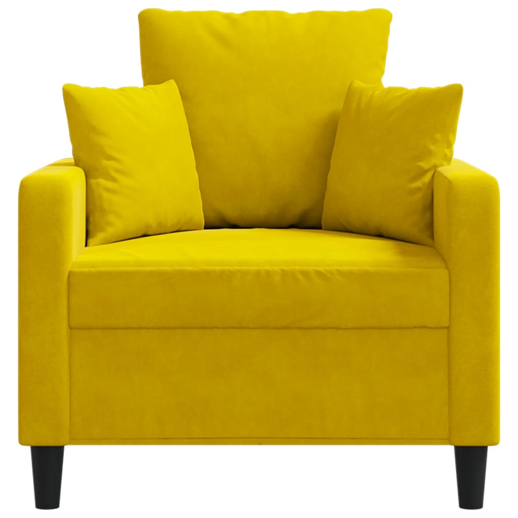 Poltrona 60 cm veludo amarelo - Image 3