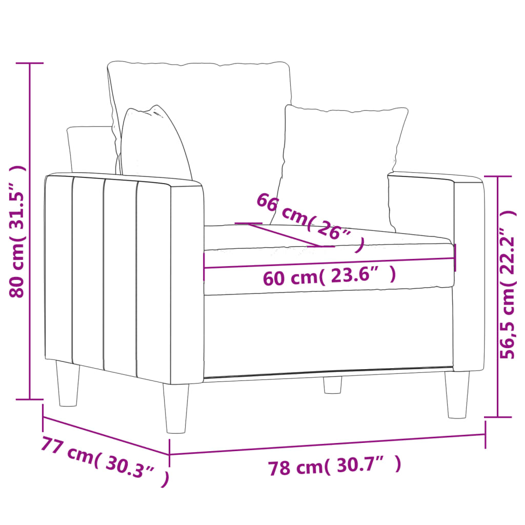 Poltrona 60 cm veludo amarelo - Image 8