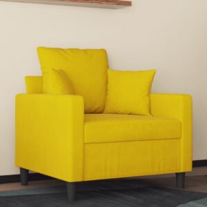 Poltrona 60 cm veludo amarelo