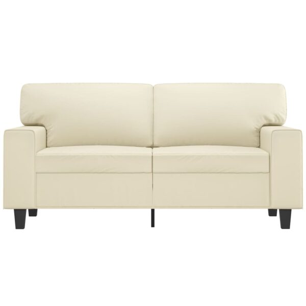 Sofá de 2 lugares 120 cm couro artificial cor creme - Image 2