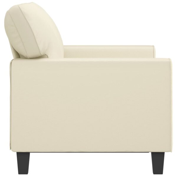 Sofá de 2 lugares 120 cm couro artificial cor creme - Image 3
