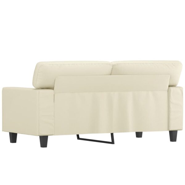 Sofá de 2 lugares 120 cm couro artificial cor creme - Image 4