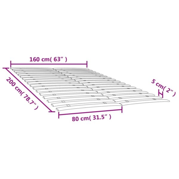 Estrados de ripas com 34 ripas 2 pcs 80x200 cm - Image 6