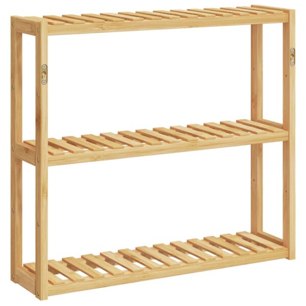Unidade de 3 prateleiras de parede p/ WC 60x15x54 cm bambu - Image 4