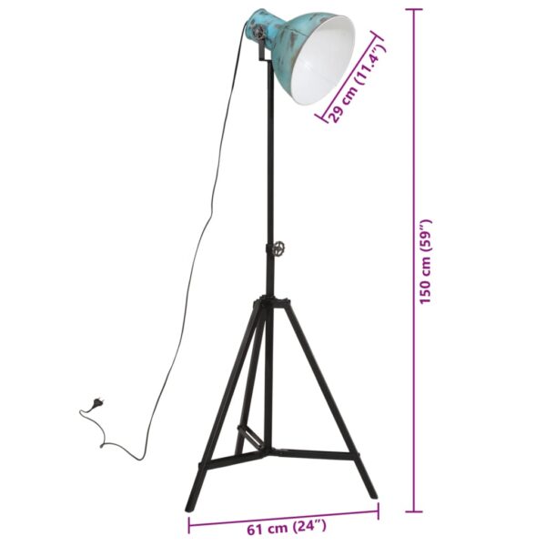 Candeeiro de pé 25 W 61x61x90/150 cm E27 azul desgastado - Image 11