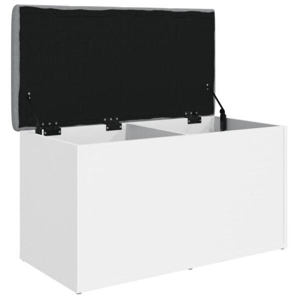 Banco de arrumação 82x42x45 cm derivados de madeira branco - Image 3
