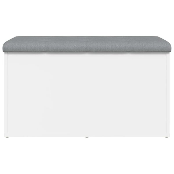 Banco de arrumação 82x42x45 cm derivados de madeira branco - Image 4