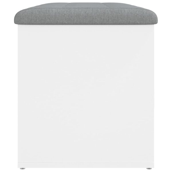 Banco de arrumação 82x42x45 cm derivados de madeira branco - Image 5