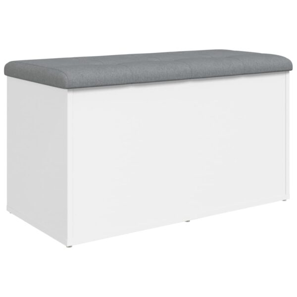 Banco de arrumação 82x42x45 cm derivados de madeira branco - Image 6