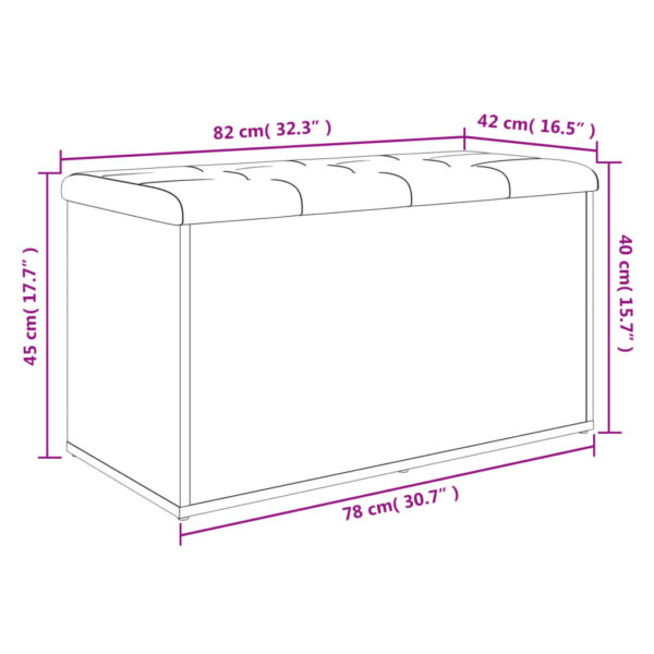 Banco de arrumação 82x42x45 cm derivados de madeira branco - Image 9