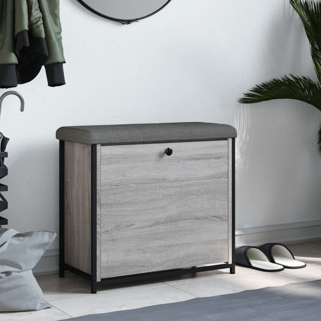 Banco sapateira c/ gaveta articulada 62x32x56cm cinzento sonoma - Image 2