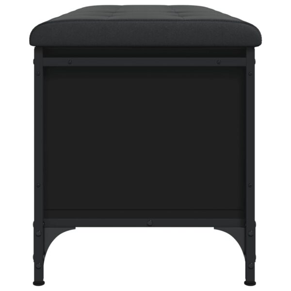 Banco de arrumação 102x42x45 cm derivados de madeira preto - Image 5
