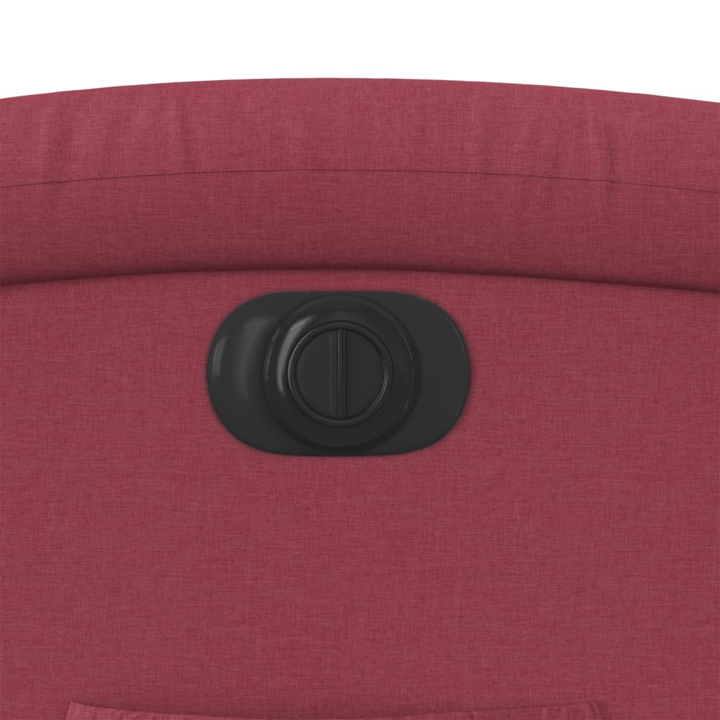 Poltrona elétrica reclinável tecido vermelho tinto - Image 11