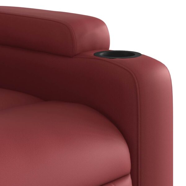 Poltrona reclin. elevatória elétrica couro artif vermelho-tinto - Image 11