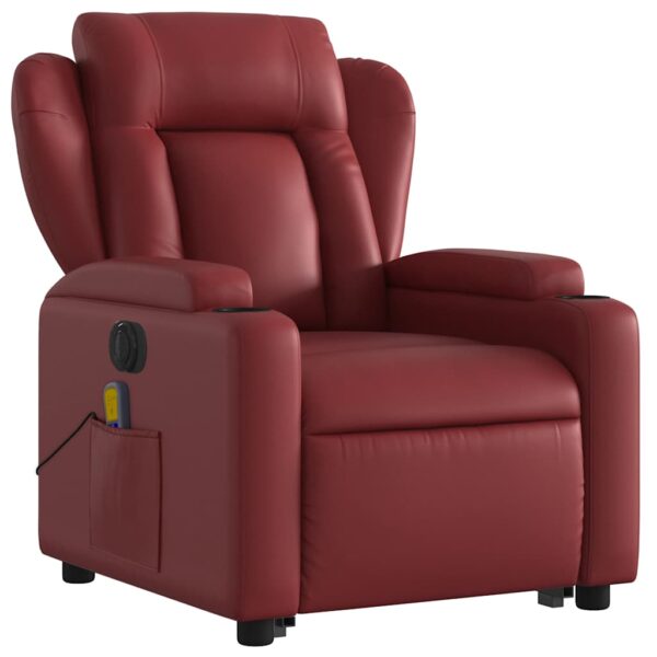 Poltrona reclin. elevatória elétrica couro artif vermelho-tinto - Image 3