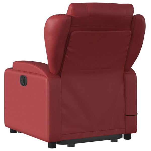 Poltrona reclin. elevatória elétrica couro artif vermelho-tinto - Image 4
