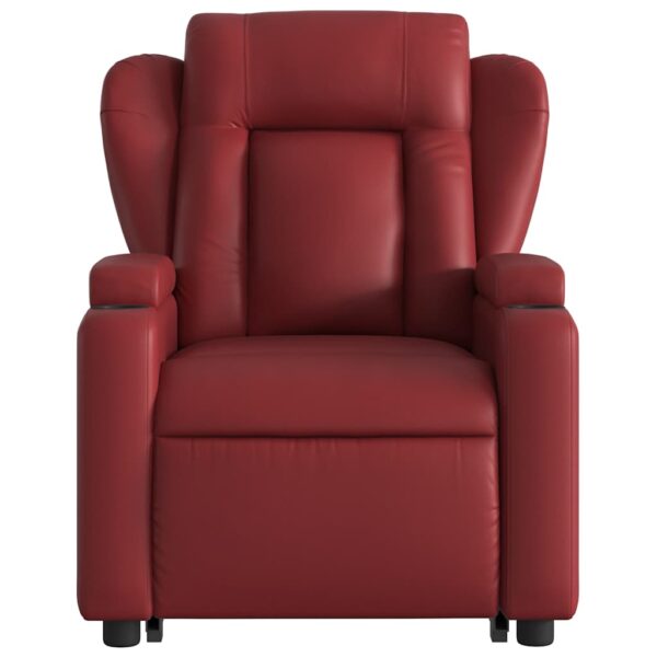 Poltrona reclin. elevatória elétrica couro artif vermelho-tinto - Image 8