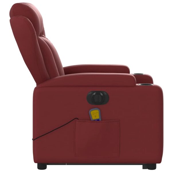Poltrona reclin. elevatória elétrica couro artif vermelho-tinto - Image 9